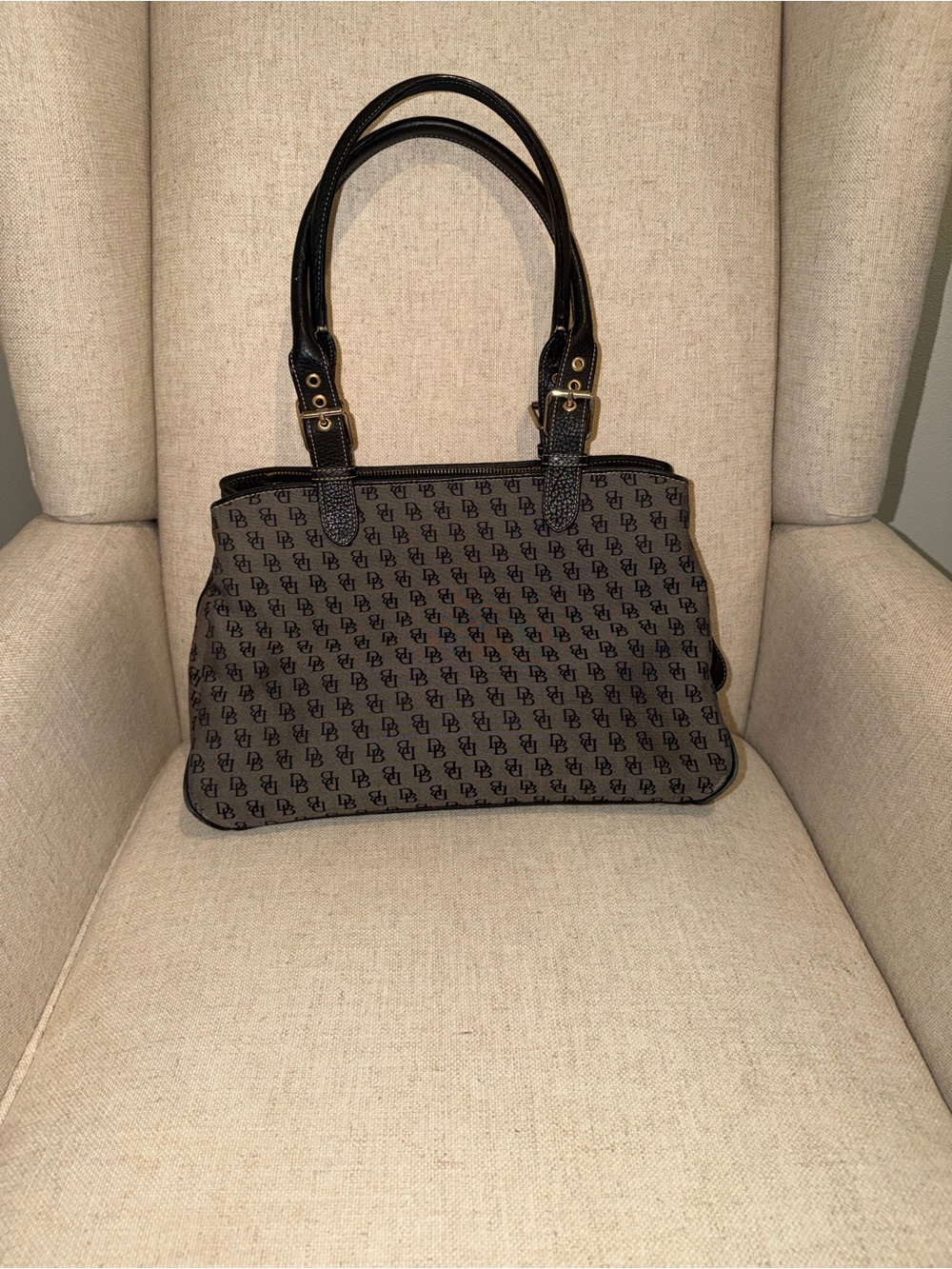 Dooney & Bourke Brown and Black Signature Tote